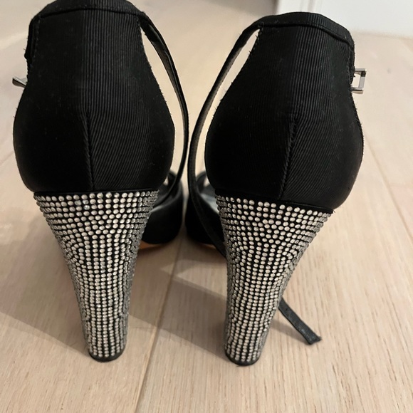 Badgley Mischka sequin block heels with straps. Used but barely worn. ~4” heel. - Picture 5 of 5